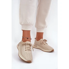 Dámské Kožené Lehká Polobotky model 21691712 Béžové - Artiker