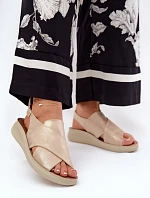 Dámské Sandály Z Eko Kůže Zlaté Tosmelia