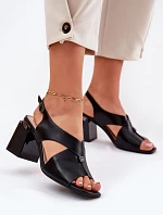 Elegantní Dámské Sandály Na Podpatku Vinceza 62238 Černé