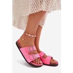 Dámské Pantofle S Přezkami Růžové model 21699047 - Boto