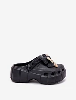 Dětské Sandály Dívčí Pěnové S Mašlí A Dekoracemi Černé Selvana