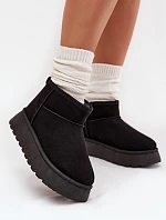 Dámské Sněhule Na Platformě Zateplené Kožíškem Černé Vesirae