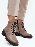 Zateplené dámské kotníkové boty na klínu Vinceza 58609 šedé