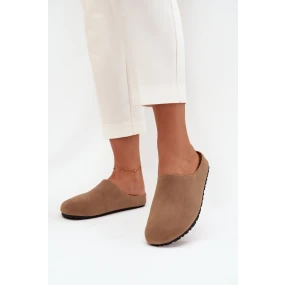 Dámské nazouváky na platformě tmavě béžové Sylviane