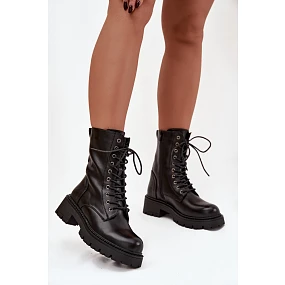 Dámské workery z eko kůže černé model 21744569 - Boto