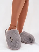 Kožešinové dámské pantofle šedé Belinna