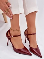 Lakované lodičky s páskem bordové Tarilin