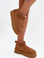 Dámské sněhule z přírodního semiše Camel Mairene