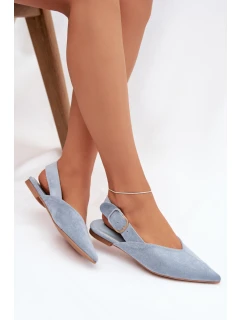 Dámské baleríny S přezkou Modré Tanelia