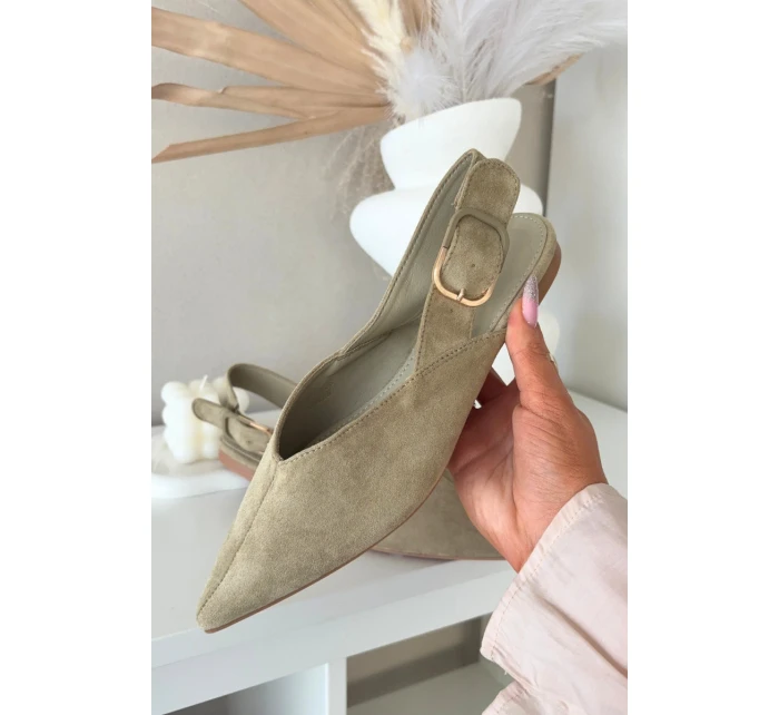 Dámské baleríny s přeskou Zelené Tanelia Dámské baleríny s přeskou Zelené Tanelia