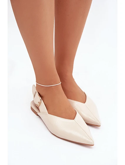 Lakované baleríny s přezkou béžové model 21834853 - Boto