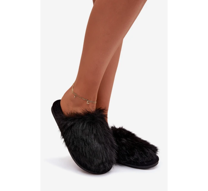 Kožešinové dámské pantofle černé Katrisse Kožešinové dámské pantofle černé Katrisse