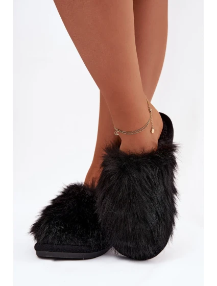 Kožešinové dámské pantofle černé Katrisse Kožešinové dámské pantofle černé Katrisse