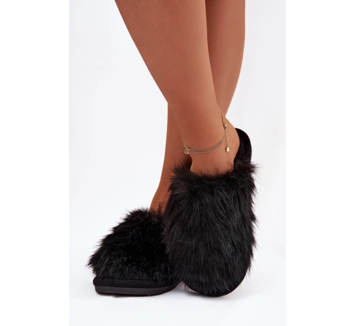 Kožešinové dámské pantofle černé Katrisse Kožešinové dámské pantofle černé Katrisse