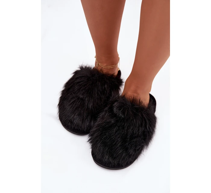 Kožešinové dámské pantofle černé Katrisse Kožešinové dámské pantofle černé Katrisse