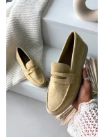 Dámské mokasíny z eko semiše žluté model 21900396 - Boto Dámské mokasíny z eko semiše žluté model 21900396 - Boto