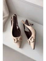 Dámské sandály na s ozdobným detailem světle béžové model 21900445 - Boto Dámské sandály na s ozdobným detailem světle béžové model 21900445 - Boto