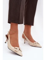 Dámské sandály na s ozdobným detailem světle béžové model 21900445 - Boto Dámské sandály na s ozdobným detailem světle béžové model 21900445 - Boto