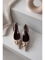 Dámské sandály na s ozdobným detailem světle béžové model 21900445 - Boto Dámské sandály na s ozdobným detailem světle béžové model 21900445 - Boto