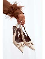 Dámské sandály na s ozdobným detailem světle béžové model 21900445 - Boto Dámské sandály na s ozdobným detailem světle béžové model 21900445 - Boto