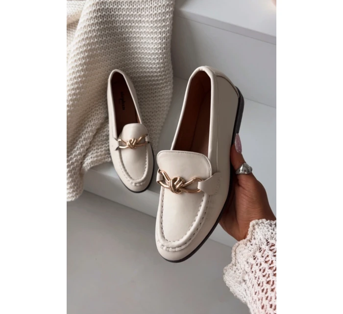 Dámské loafersy s ozdobným detailem světle béžové Rosynne Dámské loafersy s ozdobným detailem světle béžové Rosynne