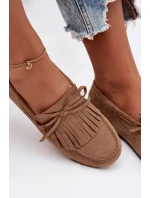 Dámské mokasíny s třásněmi světle hnědé model 21915087 - Boto Dámské mokasíny s třásněmi světle hnědé model 21915087 - Boto