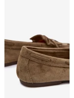 Dámské mokasíny s třásněmi zelené model 21915101 - Boto Dámské mokasíny s třásněmi zelené model 21915101 - Boto