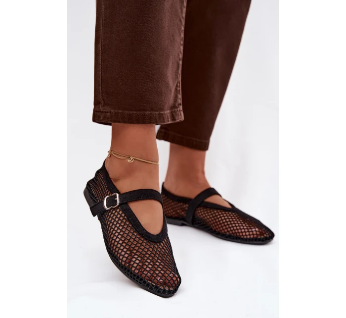 Síťované baleríny s páskem černé Pherina Síťované baleríny s páskem černé Pherina