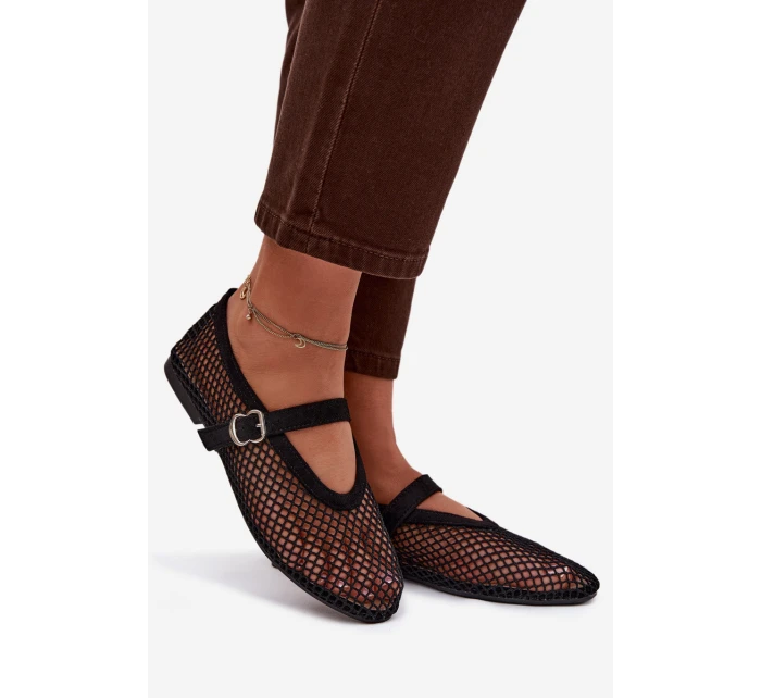 Síťované baleríny s páskem černé Pherina Síťované baleríny s páskem černé Pherina