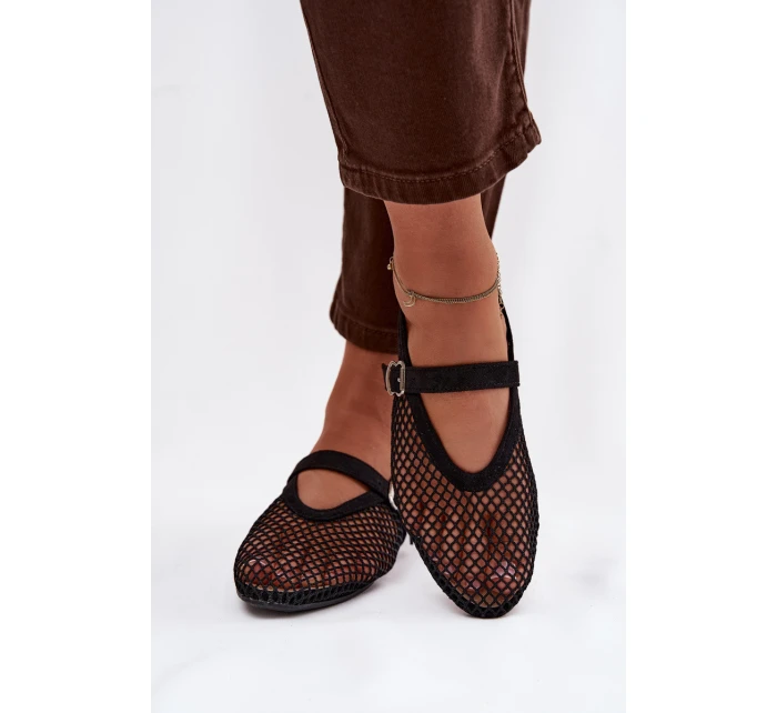 Síťované baleríny s páskem černé Pherina Síťované baleríny s páskem černé Pherina