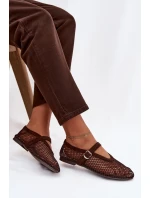 Síťované baleríny s páskem čokoládové Pherina Síťované baleríny s páskem čokoládové Pherina