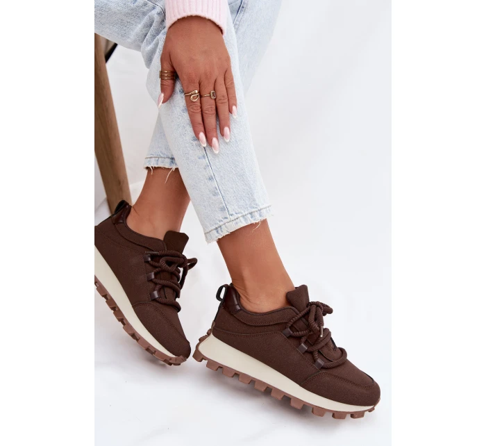 Sportovní tenisky na platformě Čokoládové model 21915122 - Boto Sportovní tenisky na platformě Čokoládové model 21915122 - Boto