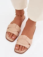 Dámské ploché nazouváky s pásky béžové Marissae