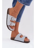 Dámské pantofle s přezkami Modré model 21908448 - Boto