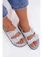 Dámské pantofle s přezkami Modré model 21908448 - Boto