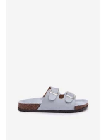 Dámské pantofle s přezkami Modré model 21908448 - Boto