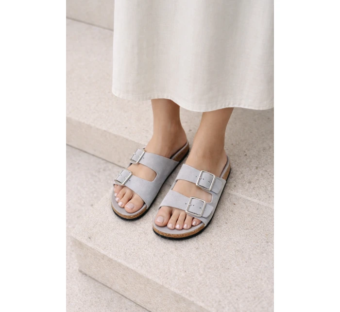 Dámské pantofle s přezkami Modré Oliena Dámské pantofle s přezkami Modré Oliena