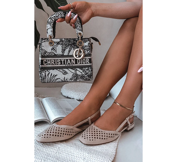 Odkryté baleríny béžové Eko semiš Farivelle Odkryté baleríny béžové Eko semiš Farivelle