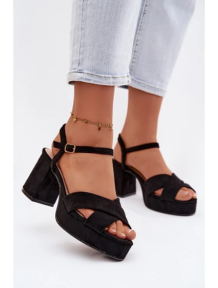 Dámské sandály na podpatku Černé model 21951432 - Boto