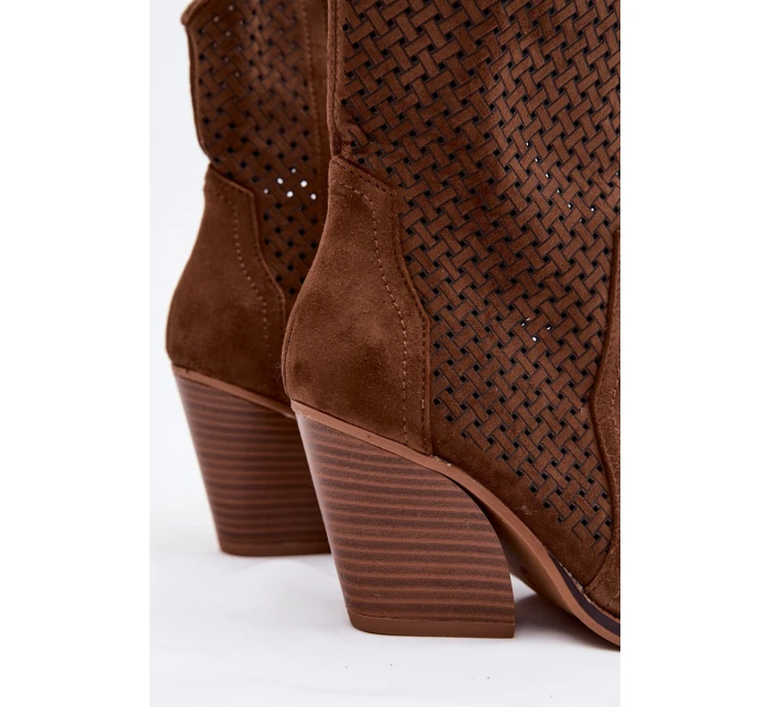 Dámské otevřené kotníkové boty na podpatku hnědé Rivorina Dámské otevřené kotníkové boty na podpatku hnědé Rivorina