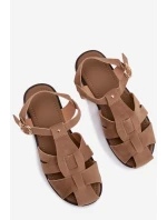 Dámské římské sandály Ploché Khaki Belanessa