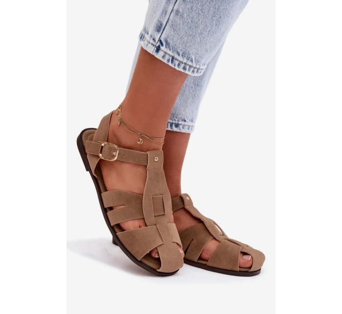 Dámské římské sandály Ploché Khaki Belanessa Dámské římské sandály Ploché Khaki Belanessa