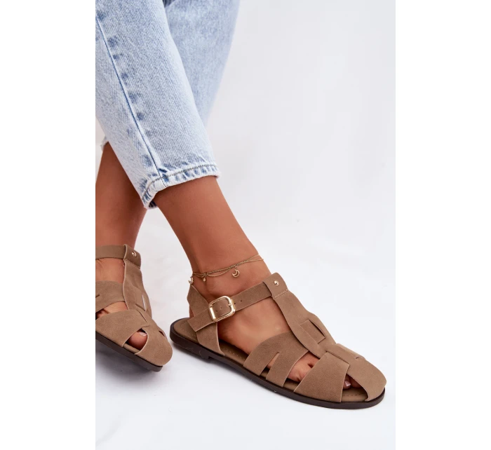 Dámské římské sandály Ploché Khaki Belanessa Dámské římské sandály Ploché Khaki Belanessa