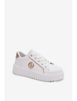 Dámské tenisky na platformě s ozdobným detailem Bílé Iselora