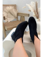 Dámské otevřené kotníkové boty na nízkém podpatku S.Barski HY61-8026 Černé