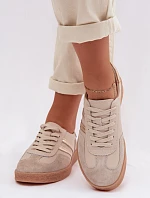 Kožené Dámské Tenisky LR61-7059 Béžové