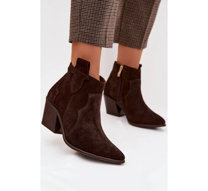 Kožené kožené boty Z Zázvoru Kakaové Zazoo 3153 Kožené kožené boty Z Zázvoru Kakaové Zazoo 3153