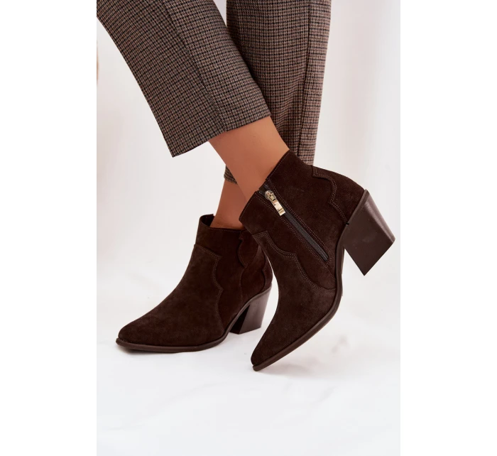 Kožené kožené boty Z Zázvoru Kakaové Zazoo 3153 Kožené kožené boty Z Zázvoru Kakaové Zazoo 3153