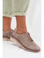 Kožené dámské tenisky s perforací Sergio Leone SP-002 šedé Kožené dámské tenisky s perforací Sergio Leone SP-002 šedé