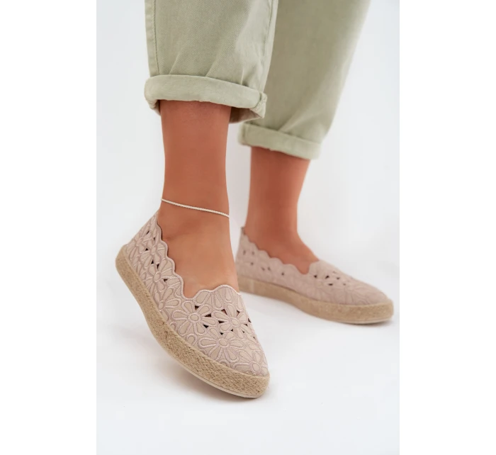 Dámské espadrilky na platformě béžové Naloenma Dámské espadrilky na platformě béžové Naloenma